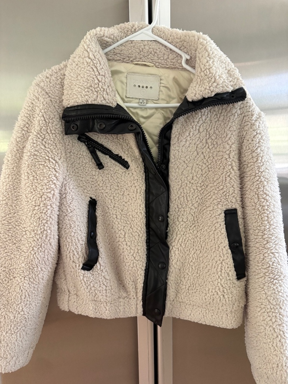 Women’s Fleece/leather Blank NYC jacket